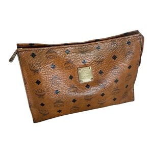 MCM Cognac Visetos Toiletry Bag